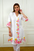 Mahira White Floral Pakistani Kurta Set
